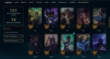 Unranked com 60 Champs e 35 Skins