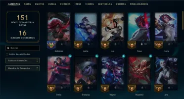 Unranked com 60 Champs e 35 Skins