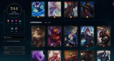 Conta LOL 244 skins, todos os campeões e mascote do TFT