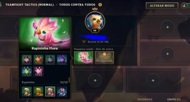 Conta LOL 244 skins, todos os campeões e mascote do TFT