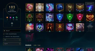 Conta LOL 244 skins, todos os campeões e mascote do TFT