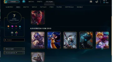 Conta de lol com Darius Mestre da Enterrada e EZ fliperama.