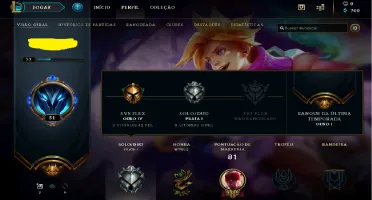Conta de lol com Darius Mestre da Enterrada e EZ fliperama.