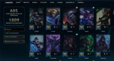 Diamante 2 com TODOS os champs e 168 Skins ( JG / ADC )