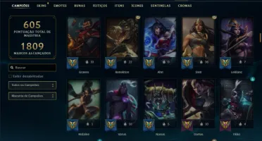 Diamante 2 com TODOS os champs e 168 Skins ( JG / ADC )