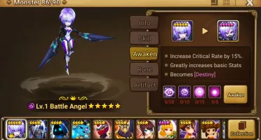 Reroll Summoners War lvl10 com Battle Angel Dark - Destiny