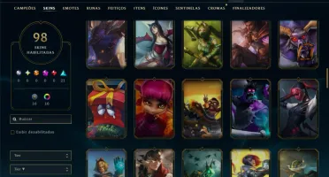 Bronze 4 com TODOS os Champs e 98 Skins (Mais de 300 Jogos)