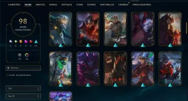 Bronze 4 com TODOS os Champs e 98 Skins (Mais de 300 Jogos)