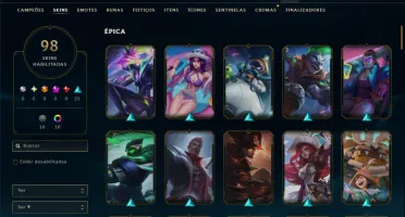 Bronze 4 com TODOS os Champs e 98 Skins (Mais de 300 Jogos)