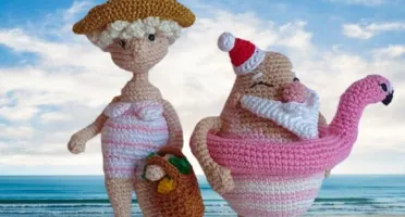 Papai Noel e Mamae Noel de férias Bichinhos de Croche (cada)