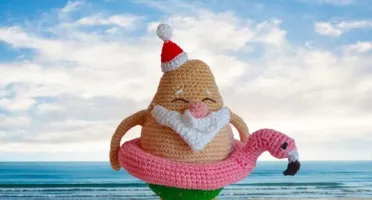 Papai Noel e Mamae Noel de férias Bichinhos de Croche (cada)