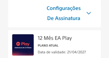 Psn até dia 07/12/2026 + Ea Play até dia 21/04/2027 + Jogos