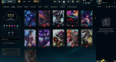 Conta LoL Platina 4, TFT Mestre, Nivel 642, 223 Skins