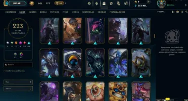 Conta LoL Platina 4, TFT Mestre, Nivel 642, 223 Skins