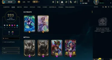 Conta LoL Platina 4, TFT Mestre, Nivel 642, 223 Skins