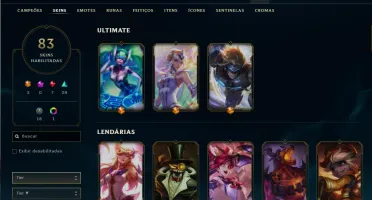 CONTA LOL - LVL 122 - 121 Champions - 83 Skins - FULL ACESSO
