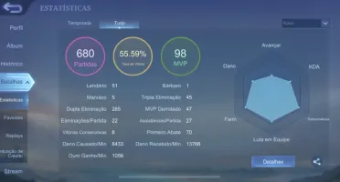 Conta Mobile legends com vários heróis e skin
