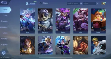 Conta Mobile legends com vários heróis e skin
