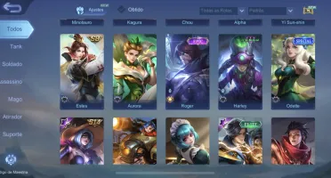 Conta Mobile legends com vários heróis e skin