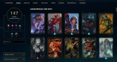 CONTA LOL 147 SKINS COM 2400 DE RP E TODOS CHAMPIONS