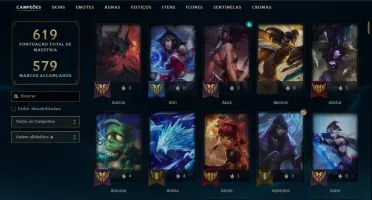 CONTA LOL 147 SKINS COM 2400 DE RP E TODOS CHAMPIONS