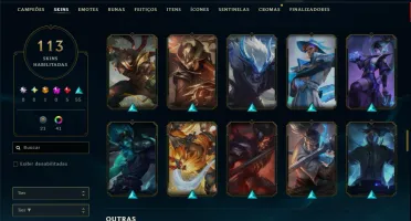 Prata 2 com TODOS os Champs e 113 Skins (Mais de 500 Jogos)