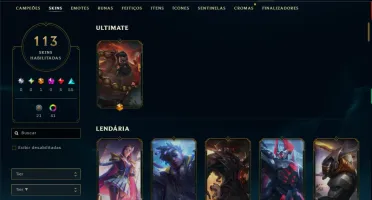 Prata 2 com TODOS os Champs e 113 Skins (Mais de 500 Jogos)