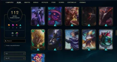 Conta prata 1 com 100 champs e 112 skins +1 Prestigio