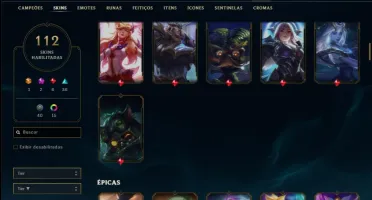 Conta prata 1 com 100 champs e 112 skins +1 Prestigio