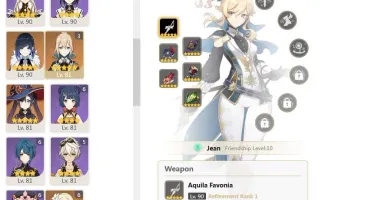 CONTA GENSHIN AR59✨8 ARMAS 5⭐10 LENDÁRIOS + YELAN E AQUA✨