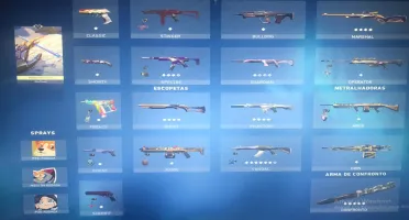 Conta valorant, platina 2, bastante skin