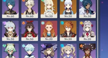 Genshin impact AR 52 Eula e tumulo + personagens 5*
