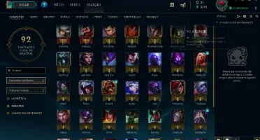 CONTA LOL PLATINA - 30 CHAMPS - 14 SKINS - 12 EMOTES