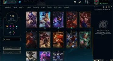 CONTA LOL PLATINA - 30 CHAMPS - 14 SKINS - 12 EMOTES
