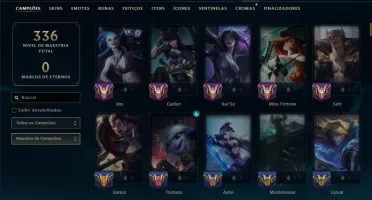 Prata 1 com 150 Champs e 62 Skins ( Mais de 500 Jogos )