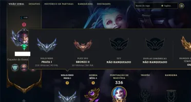 Prata 1 com 150 Champs e 62 Skins ( Mais de 500 Jogos )