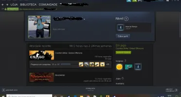 Conta csgo ouro 4, 4 anos steam, insigna lealdade