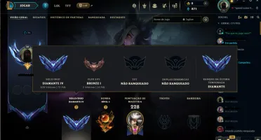 Conta lol diamante 4 72 PDL, HONRA 5