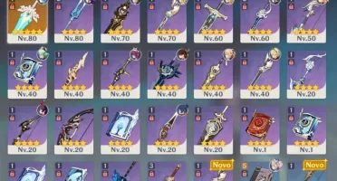 Raiden + Eula + Jean + Espadão 5* (Genshin Impact)