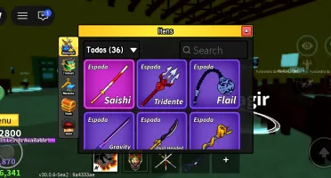Conta roblox com 2 skin de anime e lv Max no blox fruit