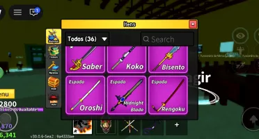 Conta roblox com 2 skin de anime e lv Max no blox fruit