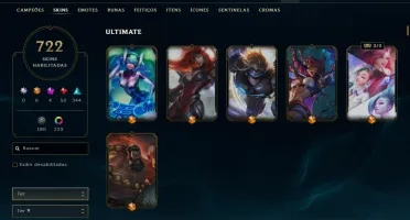 Conta LOL Mestre - Todos os campeões habilitados - 722 Skins