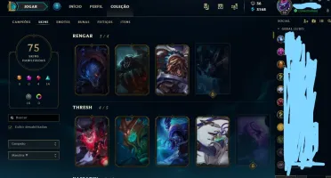 Conta nivel 32 +75 skins+135 campeões+prata v