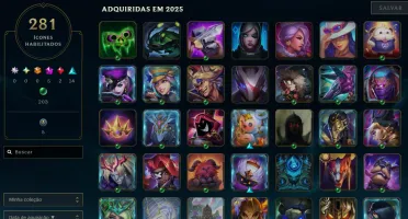 Conta antiga League of Legends com 165 skins