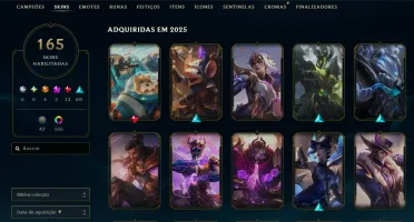 Conta antiga League of Legends com 165 skins