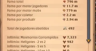 Conta Albion 796m de Fama.
