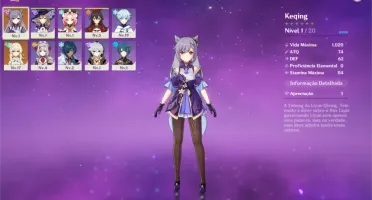 Genshin Impact AR7 Keqing+ Rugido do Leão + Harpa Celestial