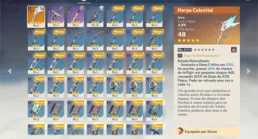 Genshin Impact AR7 Keqing+ Rugido do Leão + Harpa Celestial