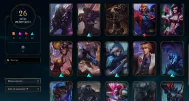 CONTA GOLD 4 LVL 59 COM 45 CAMPEÕES+26 SKINS (+5 NO ESPÓLIO)