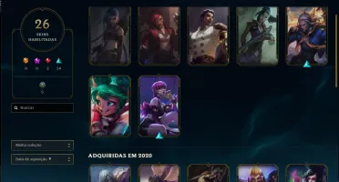 CONTA GOLD 4 LVL 59 COM 45 CAMPEÕES+26 SKINS (+5 NO ESPÓLIO)